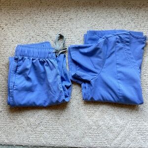 Scrub Set- Small Top & Jogger Pants - Ceil Blue - Ships Fast!